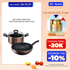 Mua Bộ 2 nồi chảo chống dính đáy từ Tefal Day by Day dùng cho mọi loại bếp (nồi 22cm  chảo 26cm) - Hàng chính hãng