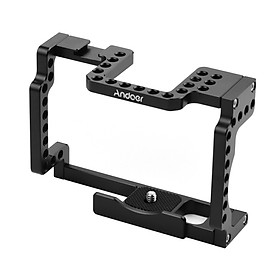 Andoer Camera Cage Rig Aluminum Alloy with Cold Shoe 1/4 Thread Compatible with Canon M50 Mirrorless Camera