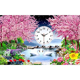 Mua Tranh thêu chữ thập hồ uyên ương LV3467 70 x 47 cm  - chưa thêu