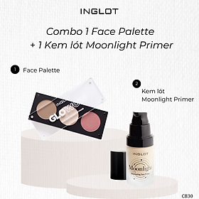 Bộ trang điểm má hồng, bắt sáng, tạo khối 3in1 Face Palette + Kem lót có nhũ Moonlight Primer - Inglot