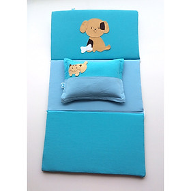 Bộ nệm gối gấp ba  xốp CHO BÉ 100% COTON _ Nệm gấp (70x120)cm 1 Gối nằm (30x40)cm