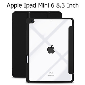 Bao Da Cover Dành Cho Apple Ipad Mini 6 8.3 Inch 2021 Có Khe Apple Pencil Đáy Cứng Trong Suốt Cạnh Mềm Hỗ Trợ Smart cover