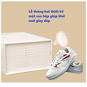 Mua HỘP ĐỰNG GIÀY NHỰA CỬA NGANG  HỘP ĐỰNG GIÀY CÓ LỖ THOÁNG CHẤT LIỆU CAO CẤP LOẠI 2