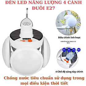 Mua Đèn Led Năng Lượng Mặt Trời Tích Điện 40W  Đèn 4 Cánh Đuôi E27 Football UFO Lamp 4 Chế Độ Sáng