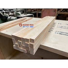 Mua  MS81  Thanh gỗ thông vuông 1 5cm x 1 5cm x dài 50cm + láng mịn 4 mặt