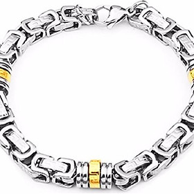 Lắc tay nam xích trụ GOLD vĩnh viễn không đen