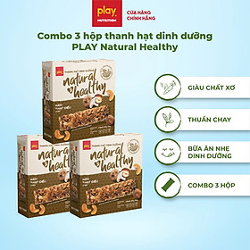 Combo 3 hộp thanh hạt dinh dưỡng PLAY Natural & Healthy - Bánh hạt dinh dưỡng, bánh ăn kiêng giảm cân