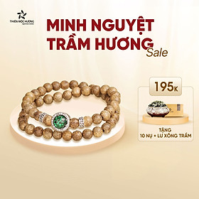 Vòng tay Trầm Hương tự nhiên Minh Nguyệt - Trầm Tốc Việt Nam - Hạnh phúc, thành công, thăng tiến - Thiên Mộc Hương