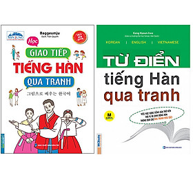 Combo Học Giao Tiếp Tiếng Hàn Qua Tranh + Từ Điển Tiếng Hàn Qua Tranh hover