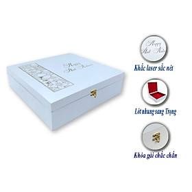 Mua HỘP ĐỰNG BÁNH TRUNG THU ĐẸP - HỘP ĐỰNG BẰNG GỖ LOẠI 4 BÁNH