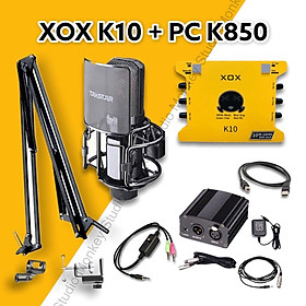 Bộ Mic Hát Livestream Soundcard XOX K10 2020 & Mic TAKSTAR PC K850 Chất Lượng Cao, Âm Thanh Cực Kỳ Sống Động - Hàng Chính Hãng