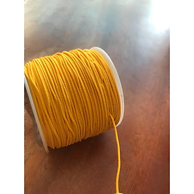 CUỘN DÂY THUN CO GIÃN ĐỘ DẦY CUỘN THUN 1MM MÀU VÀNG VÀNG TƯƠI XỎ VÒNG TAY GỖ NAM 