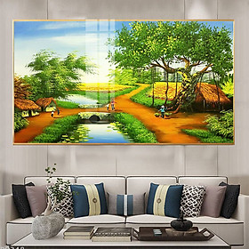 Mua Tranh Phong Cảnh Đồng Quê Làng Xóm Việt Nam - Tranh Canvas Treo Tường Sang Trọng  Cao Cấp