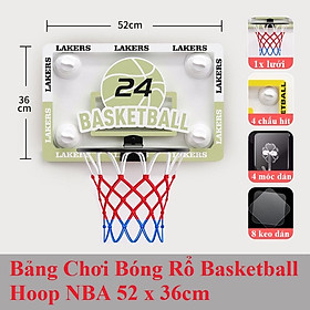Bảng Chơi Bóng Rổ Treo Tường Basketball Hoop NBA Size Lớn 52x36cm 