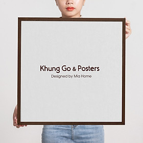 Khung tranh, khung ảnh gỗ sồi treo tường màu nâu a4, a3, 30x30 40x60, 50x70, 50x50, trang trí nhà cửa