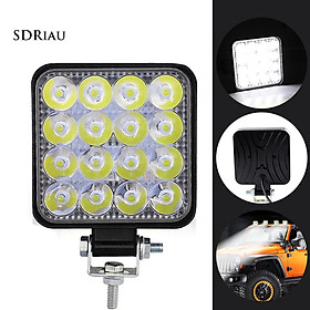 Bộ 2 đèn trợ sáng LED kiểu vuông 48W dành cho xe hơi/xe tải