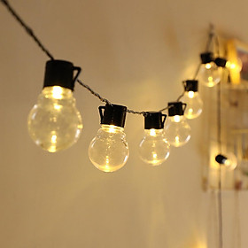 Dây đèn led trang trí sân vườn ngoài trời cho quán cà phê, trà chanh, trà sữa năng lượng mặt trời solar GIVASOLAR GV-SSL516