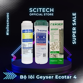 Bộ lõi thay thế máy lọc nước Nano Geyser Ecotar by Scitech (Tặng kèm lõi tiền lọc) - Hàng chính hãng
