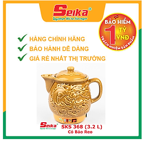 Ấm Sắc Thuốc Seika 3.2L - SKS368 (Gốm Sứ Bát Tràng) - Hàng chính hãng