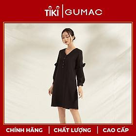 Đầm suông nữ thiết kế bèo tay GUMAC DA1171 chất liệu mềm mịn phong cách sang trọng