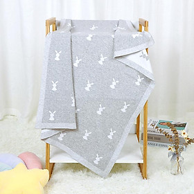 Chăn Quấn Sơ Sinh Cotton Dệt Kim Giường Cho Trẻ Sơ Sinh Ngủ Có Chăn 100*80CM Cho Bé Trai Bé Gái Xe Đẩy Quấn Swaddle siêu Mềm Mại - one