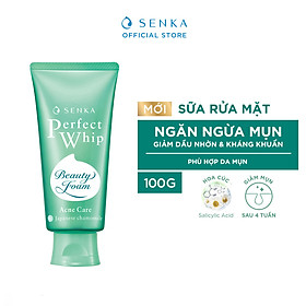 Sữa rửa mặt Senka dành cho da mụn Perfect Whip Acne Care 100g