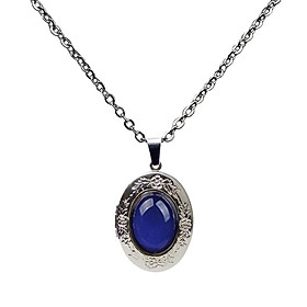 Ladies Vintage Color Change Mood Pendant Necklace Oval Stone Fashion Jewelry