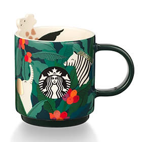 Ly Starbucks 10Oz  Savannah Animals Green