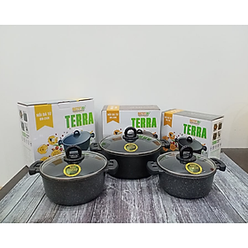 Mua Nồi Vân Đá Đúc Nguyên Khối Đáy Từ Chống Dính Cao Cấp Bennix Terra Size 18/ 20/ 24- Hàng Chính Hãng