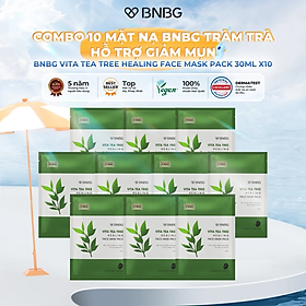 Combo 10 Mặt Nạ BNBG Tràm Trà Thải Độc Da, Giảm Mụn Vita Tea Tree Healing Face Mask Pack 30ml x10