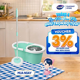 Bộ Lau Nhà MyJae Sợi Microfiber Xoay 360 Độ Thông Minh, Lau Sạch Nhanh Khô 134cm