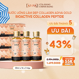 Combo 3 Hộp Gold Adiva Collagen (14 lọ/hộp)- Giúp Làn Da Căng Mịn, Giảm Nếp Nhăn Và Chống Lão Hóa