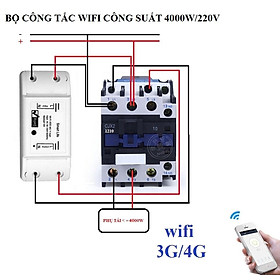 Mua Bộ công tắc điều khiển từ xa hẹn giờ bật tắt bằng điện thoại kết nối wifi 3G 4G Smart Life và Khởi động từ CJX2 32A