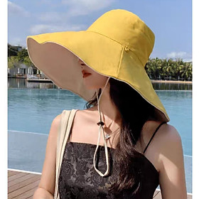 Mũ đi biển đẹp nón vành rộng đội 2 mặt gấp gọn chống nắng UV thoáng mát kiểu dáng Korea dona22061901