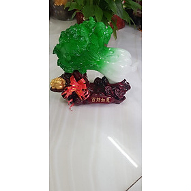 Mua Tượng Bắp Cải Phong Thuỷ Xanh tươi hy vọng Cóc vàng ngậm tiền hút tài lộc của cải vào trên đế gỗ size vừa gọn đẹp lắm Dài 20cm x Cao 18cm x Sâu 9cm Anh Chị trưng phòng khách nhất   công ty  cửa hàng   quà biếu tặng dịp lễ tết  bàn làm việc  bàn thần tài ạ