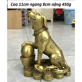 Tượng chó kim tiền chất liệu đồng thau MS64g
