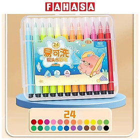 Hộp 24 Bút Lông Màu Nước Rửa Được - Truecolor ZCW-3683-24