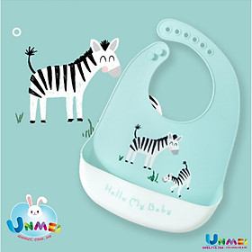 Yếm ăn dặm silicon cho bé ,có máng chống thấm đồ dùng cao cấp hình thú siêu cute tiện dụng -Thương Hiệu Unmei