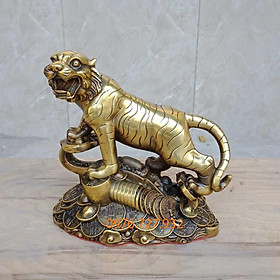 Mua Tượng hổ gậy như ý bằng đồng cao 20cm  mẫu tượng hổ gậy như ý