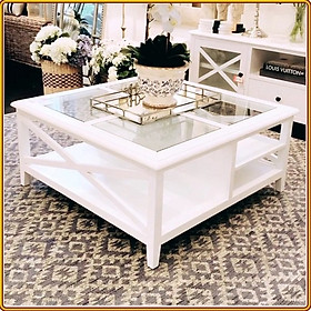 Mua Bàn trà vuông Tundo mặt kính 100 x 100 x 45 cm