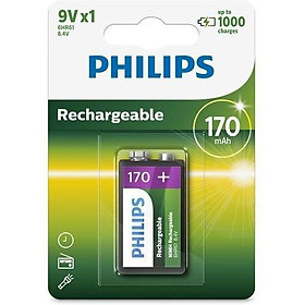 Pin Sạc Philips NiMH 170mAh 9VB1A17/10 (1 Viên 9V)