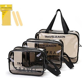 Set 3 Túi Đựng Mỹ Phẩm Du Lịch Chống Nước Tuyệt Đối -Kèm 2 Miếng Bọt Rửa Mặt Nhật Bản