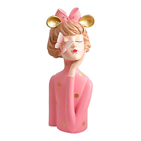 Girl Statue Home Decor Decorative Object Girl Figurine for Desk Office Porch