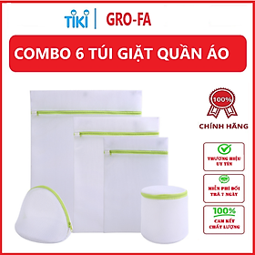 Combo 6 Túi Giặt Đồ Cao Cấp Bảo Vệ Quần Áo Chống Phai Màu - Hàng Chính Hãng