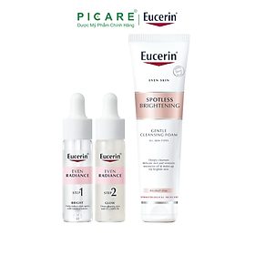 Combo Eucerin Tinh Chất Dưỡng Sáng Da Even Radiance Duo Ampoules Tặng Sữa Rửa Mặt Spotless Brightening Gentle Cleansing Foam 150g