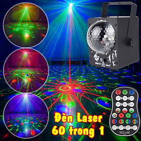 Đèn laser full màu 60 trong 1 đèn led trang trí đám cưới sân khấu vũ trường phòng karaoke