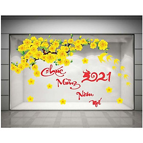 Mua Decal trang trí tết cành mai vàng PK602(100x150cm)