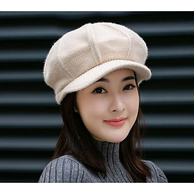 Mũ Len Nữ FOOTBALL Bere lông thỏ Nón Len Nữ Beret FOOTBALL thời trang Hàn Quốc - DONA21012101