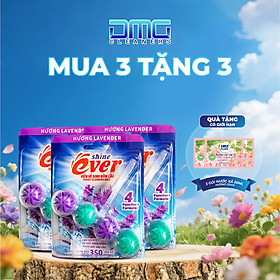 Combo 3 Viên Treo Bồn Cầu Evershine Hương Lavender Tự Động Làm Sạch TẶNG 3 Túi nước xả vải Maxpure hương Coco
