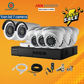 Trọn Bộ 7 Camera Quan Sát Đầy Đủ Phụ Kiện Hikvision 2.0MP Full HD - Hàng Chính Hãng